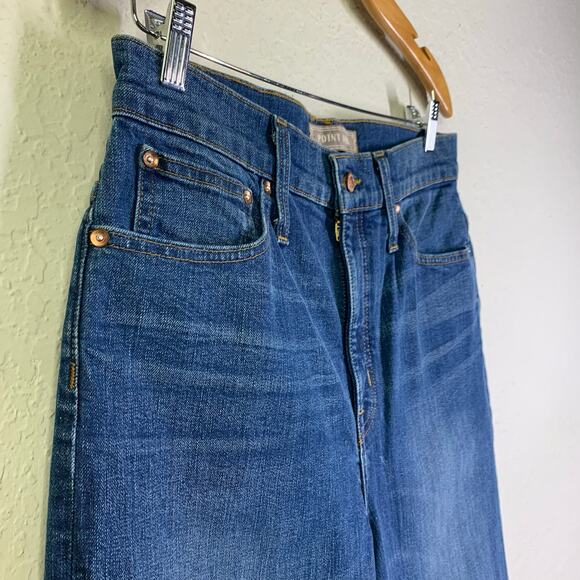 POINT SUR J CREW Jeans 30 Wide Leg Crop High Rise Denim 5 Pocket Zip Fly Casual - Picture 7 of 14